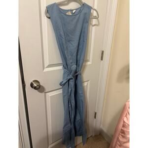 Grae Cove Chambray Blue Linen sleeveless dress NWT sz L